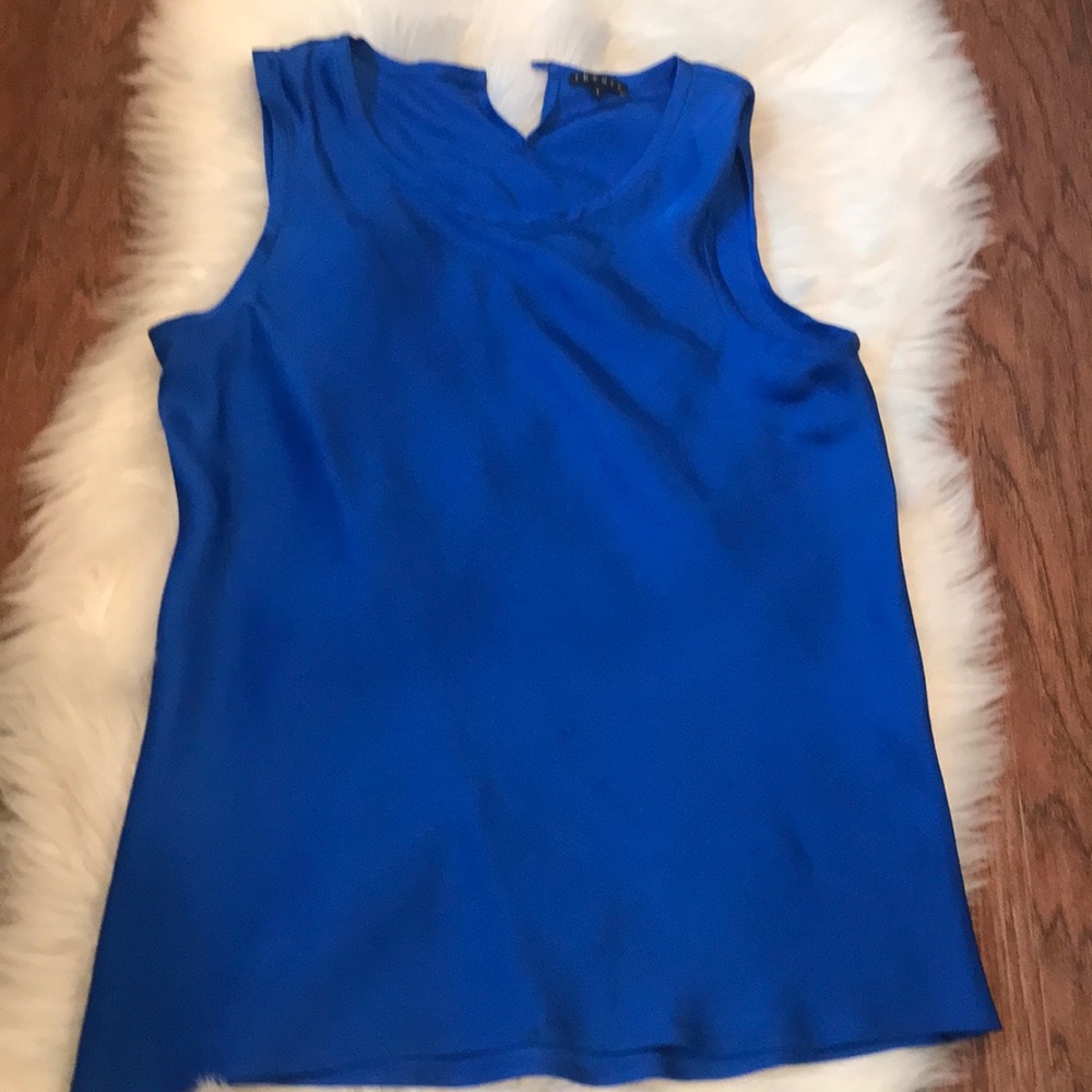 Theory blue L blouse